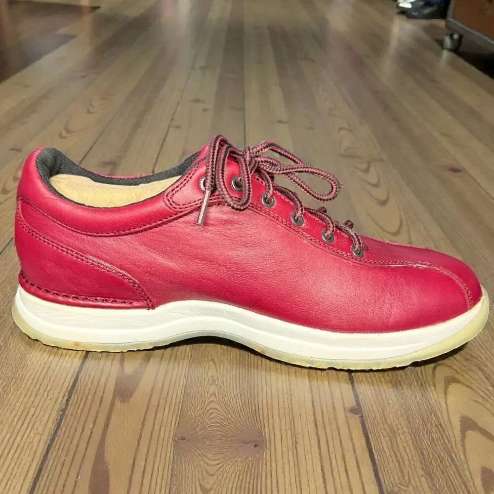 Rockport MEW327M Mens 10 Red Leather Sneakers Walking Shoes EUR 44 NWOB